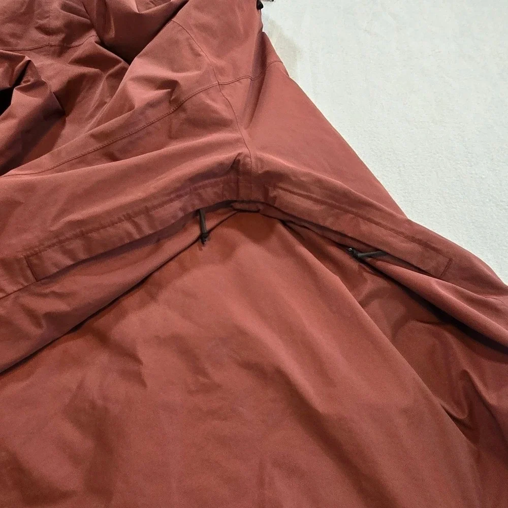 Dakine Gore-Tex Jacket‎ Mens L Rust Orange Hooded Snowboard Ski Shell Pit Zips